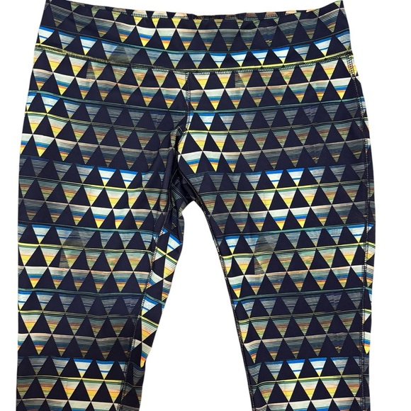 Mossimo Supply Co Black and Yellow Geometric Leggings - Picture 3 of 3